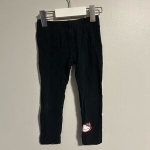 Hello Kitty 2t Black Kids Leggings with ankle graphic